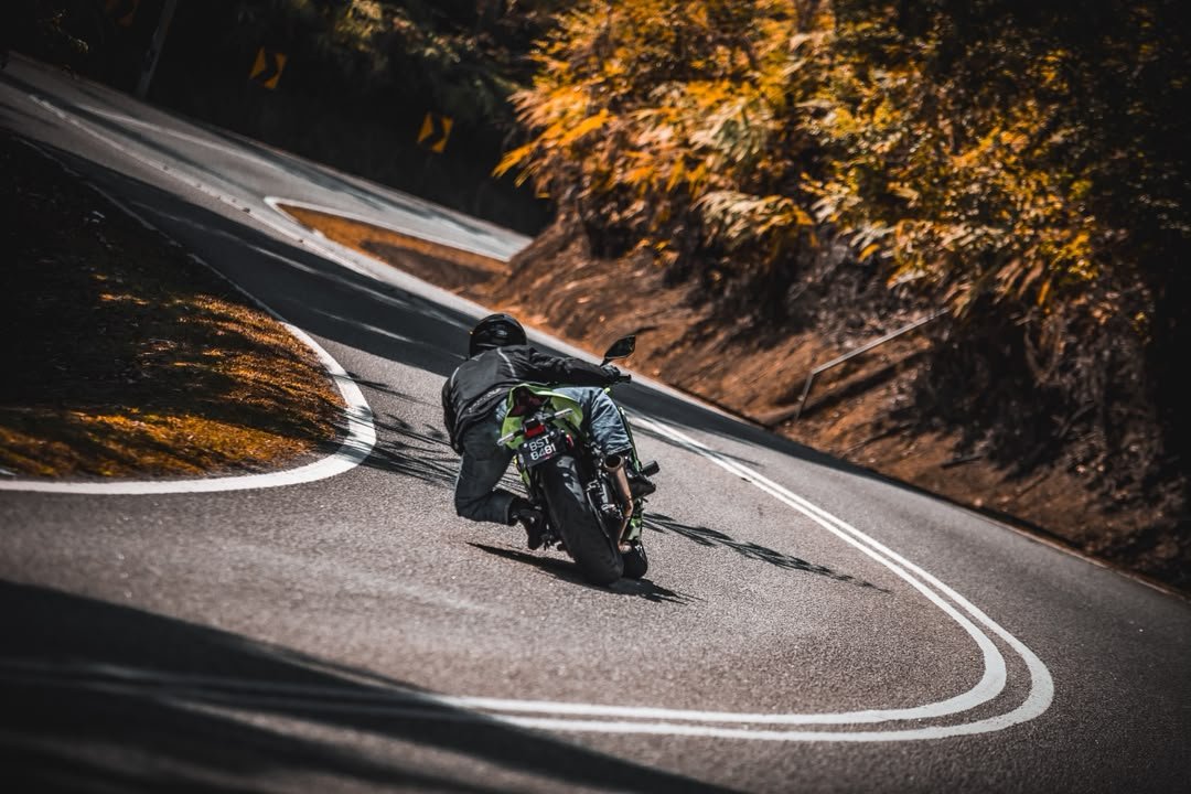 Leaning into a hairpin